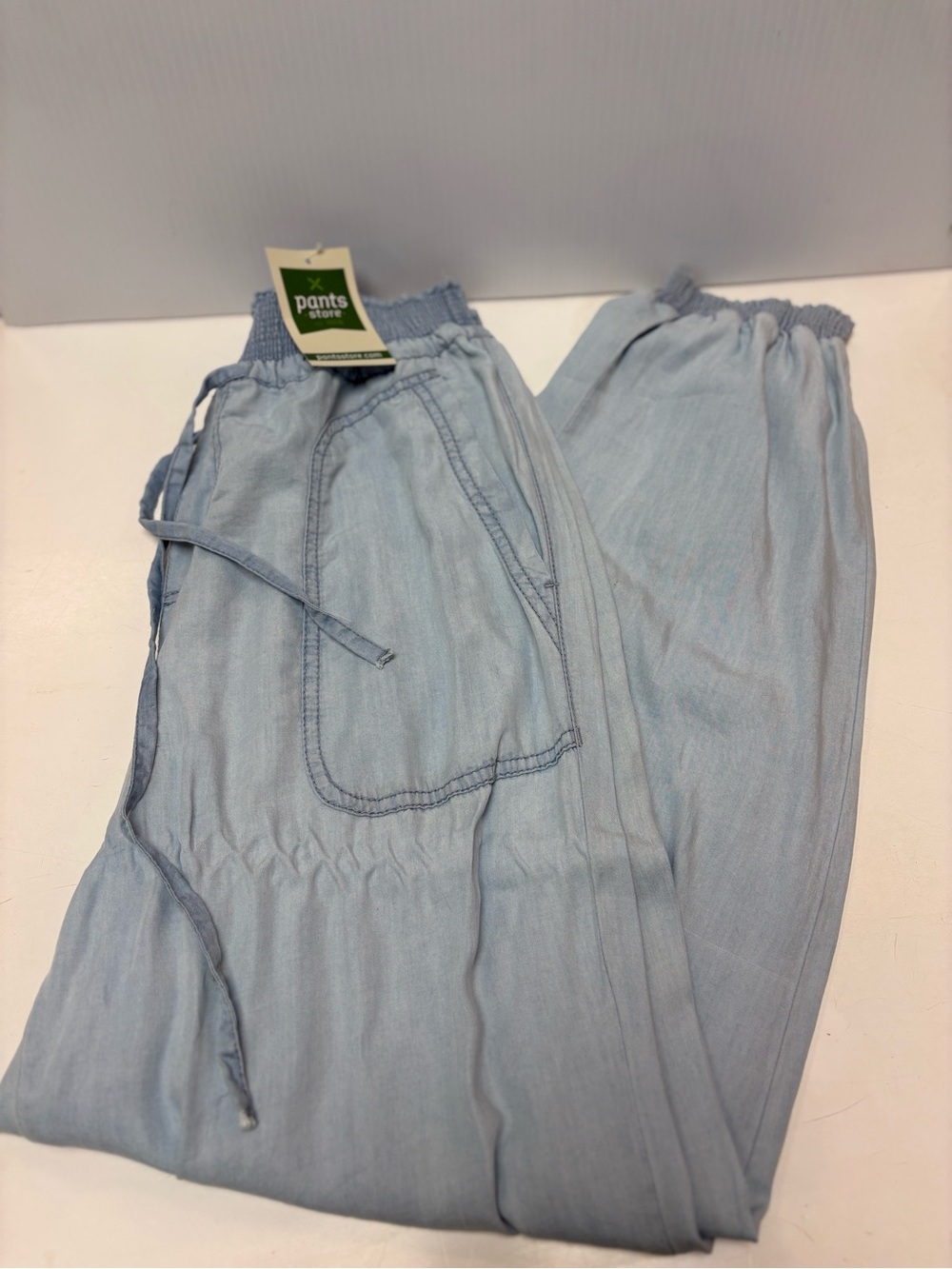 Love Tree Pale Blue Elastic Waist Drawstring Joggers